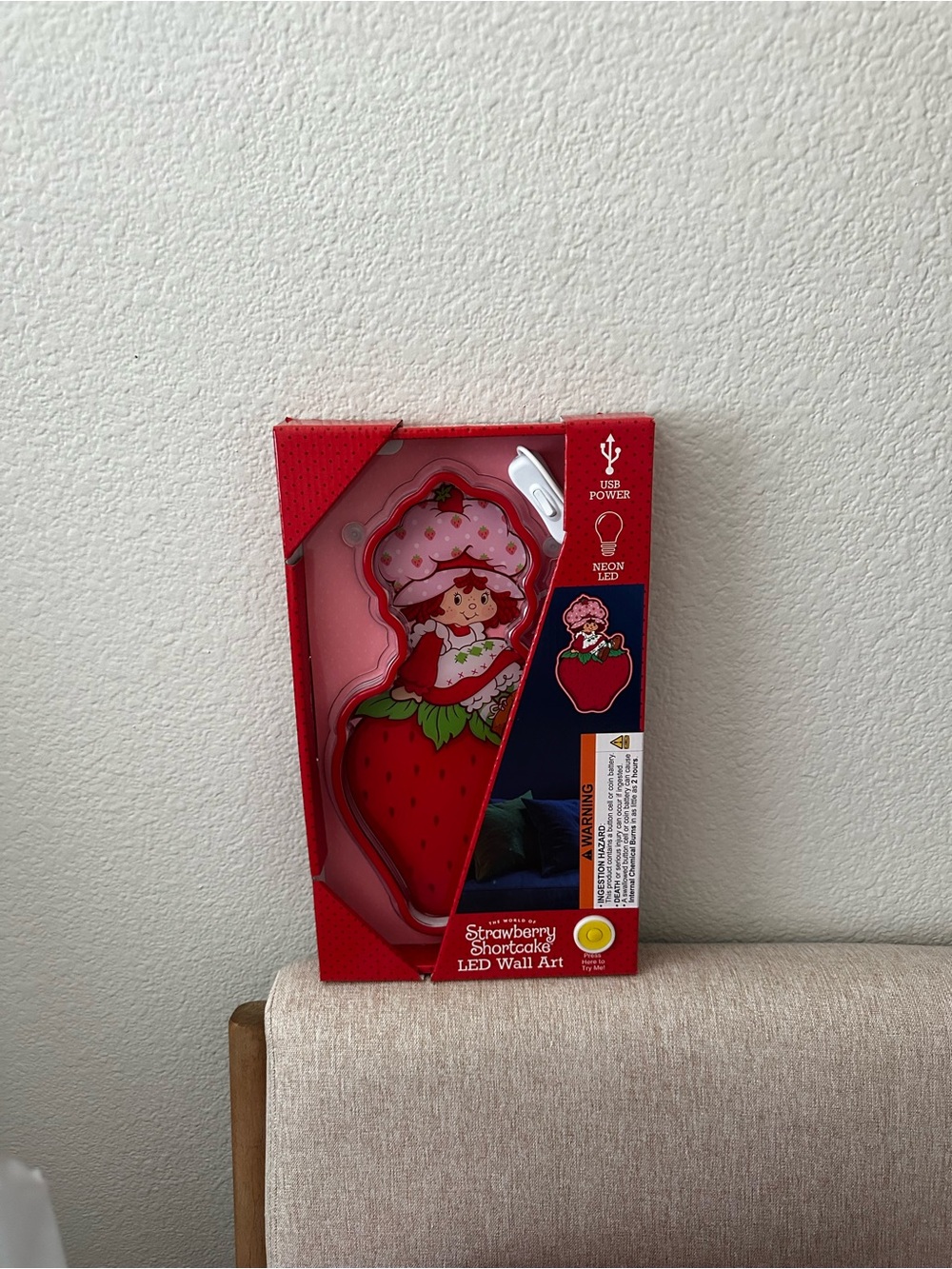 Strawberry Shortcake Red LED Wall Art